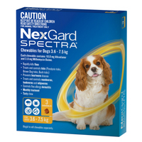 Nexgard Spectra chewables for Dogs 3.6-7.5kg 3 pack