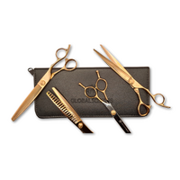 Aspen Light Rose Gold Pet Grooming 7.5 inch Cutting, Curved, Thinning & Chunker Scissor